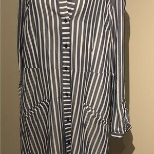 Yessica Striped Button-Up Dress Size L